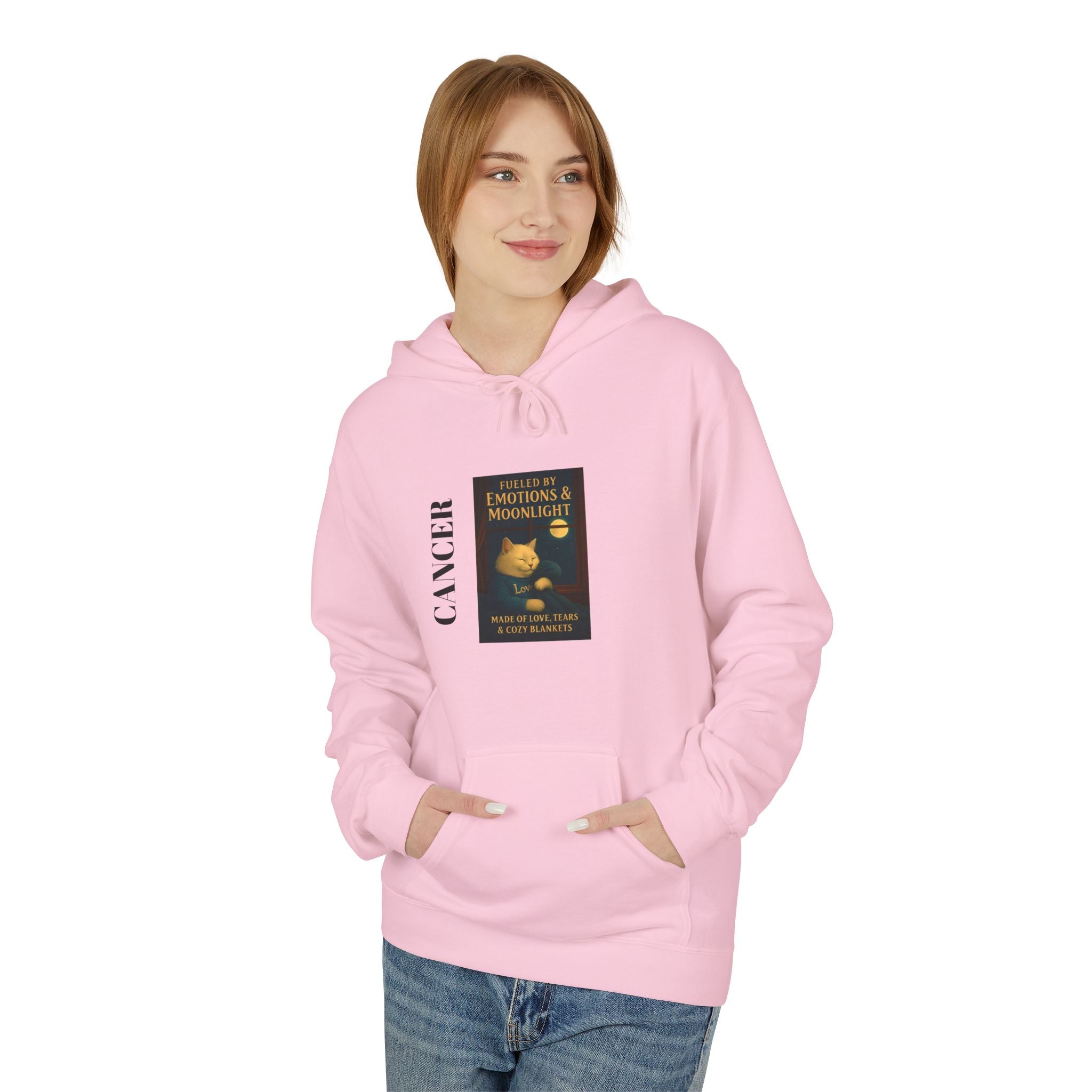 Cancer Zodiac Cat Moonlight Hooded Sweatshirt