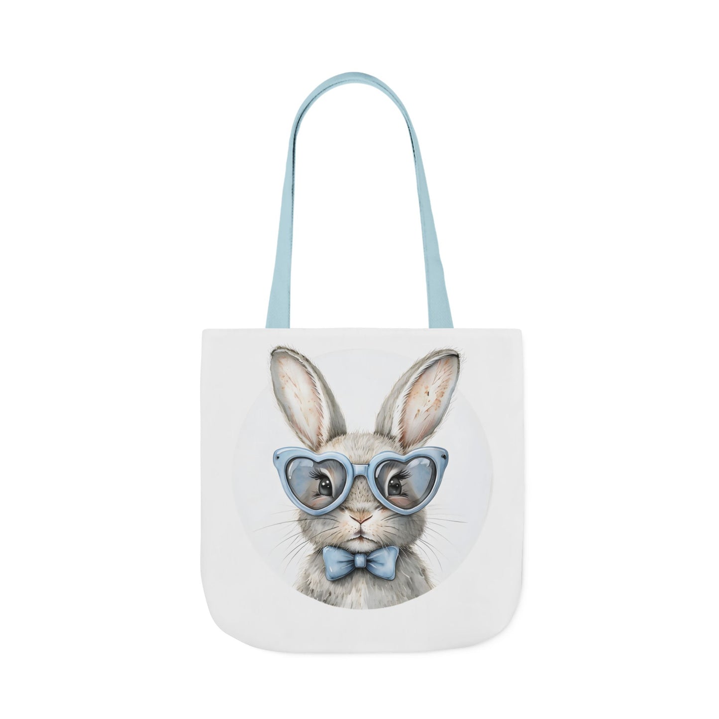 Cute Double Sided Bunny Canvas Tote Bag, Eco-Friendly Shopping Bag, Easter Gift, Spring Style Tote, Bunny Lover's Tote, 3-Color Straps