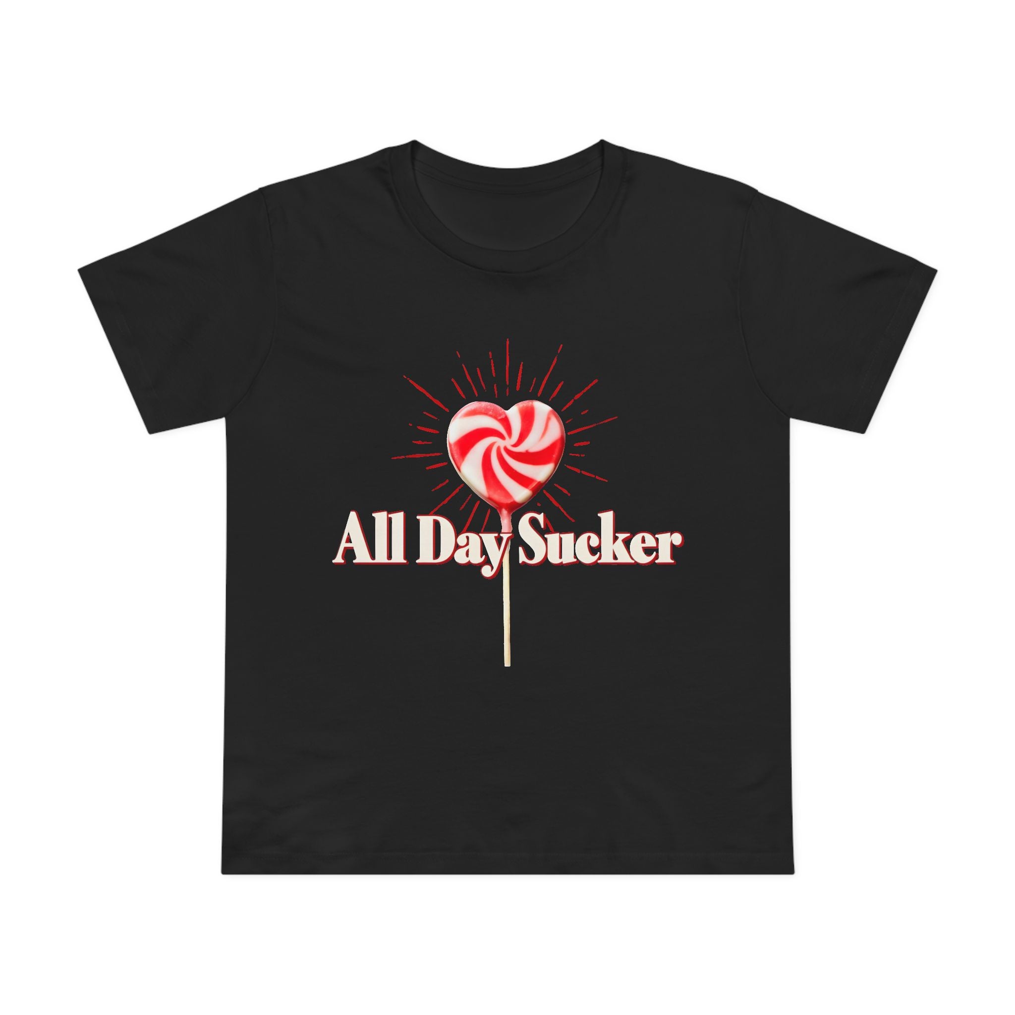 Maple Tee, Lollipop Women's Graphic Shirt, Heart Candy Top