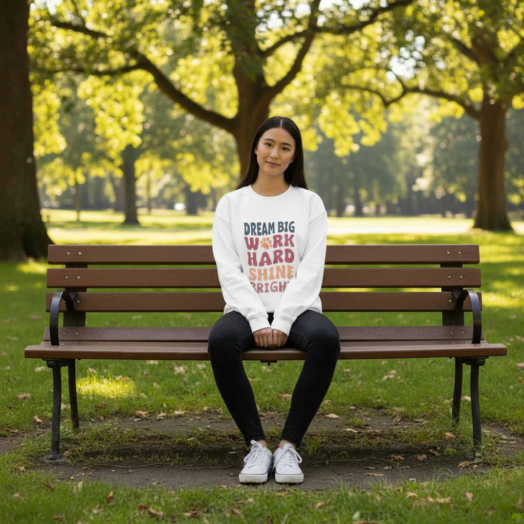 Dream Big, Work Hard, Shine Bright, Unisex Heavy Blend™ Crewneck Sweatshirt