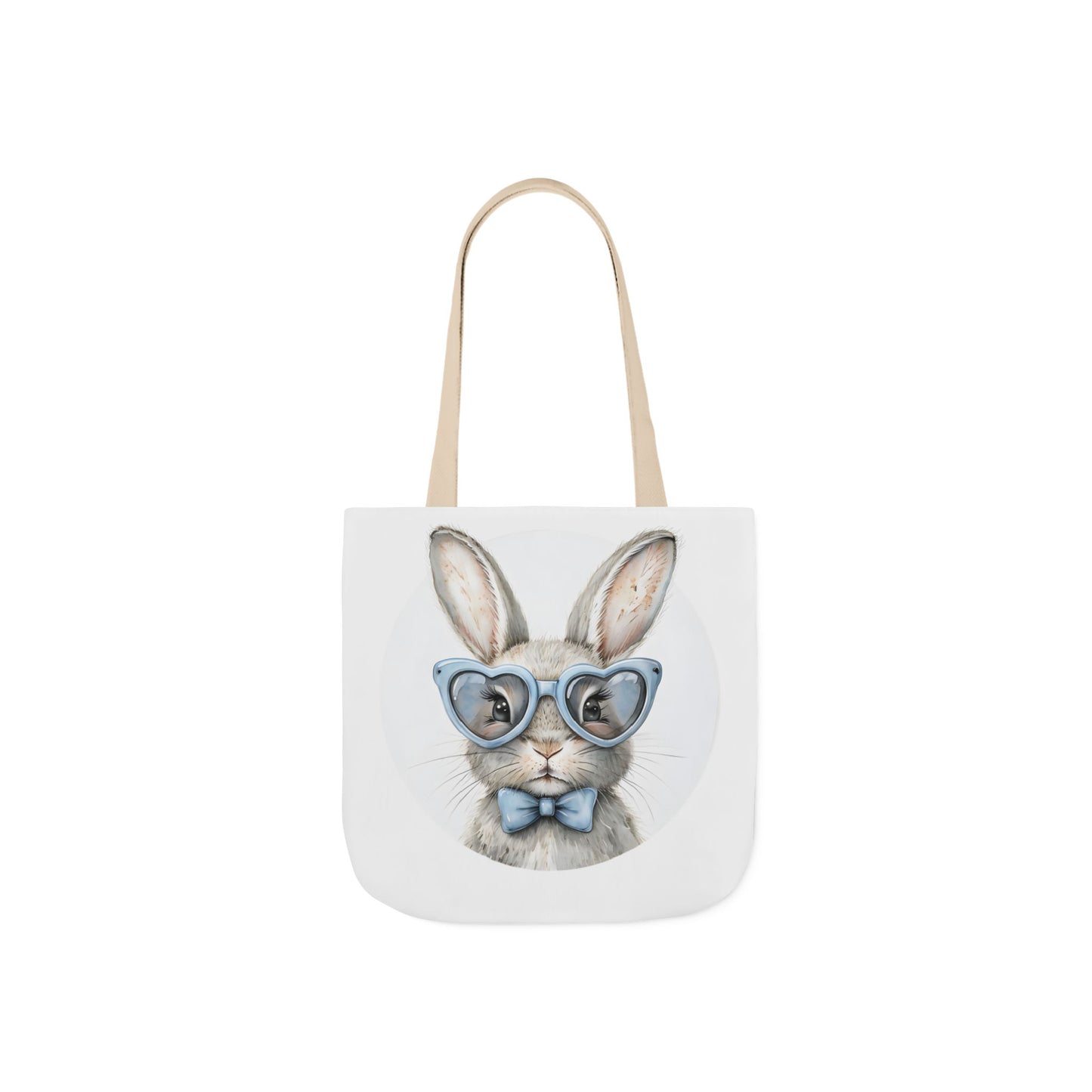 Cute Double Sided Bunny Canvas Tote Bag, Eco-Friendly Shopping Bag, Easter Gift, Spring Style Tote, Bunny Lover's Tote, 3-Color Straps
