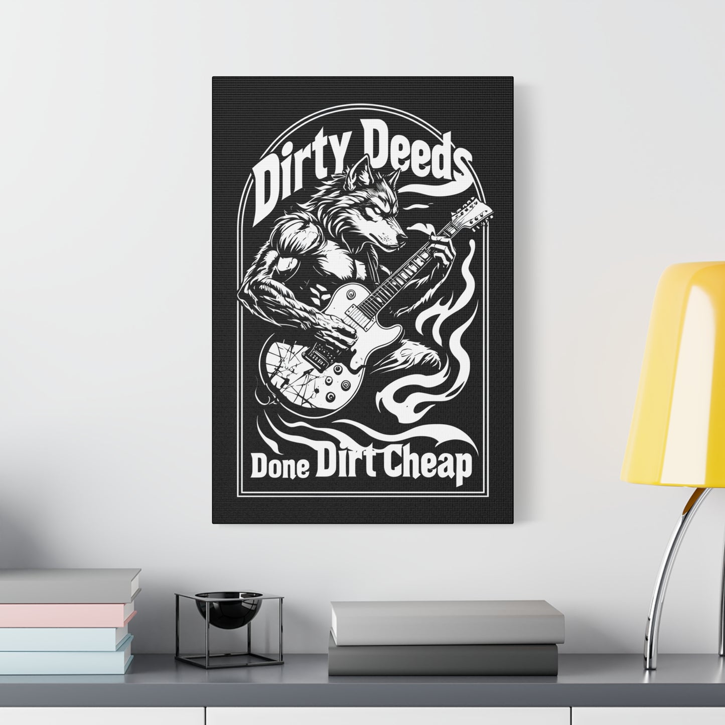 Canvas Wall Art, Vintage Rock Band, Retro Music Legend Top, Dirty Deeds, Classic Rocker Gift, Music