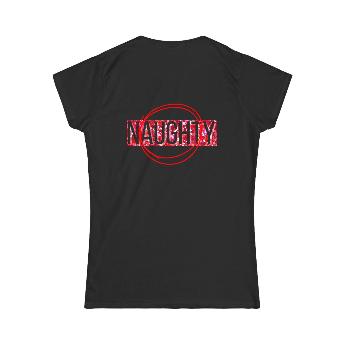 Women's Tee — 'Nice' Front / 'Naughty' Back Holiday Graphic Shirt
