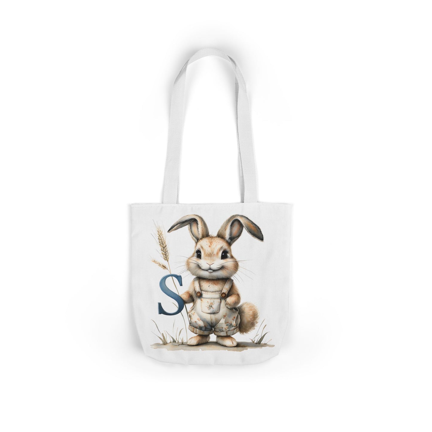 Adorable Letter S Bunny Canvas Tote Bag | Cute Easter Gift, Eco-Friendly Shopper, Spring Decor, Farmhouse Style