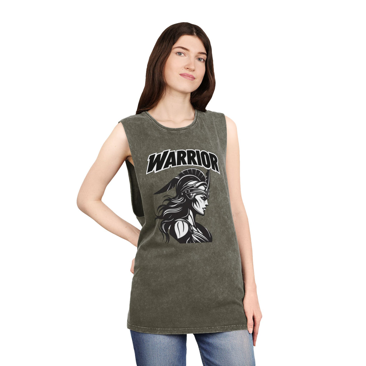 Warrior Graphic Stonewash Tank Top