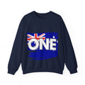 Australia ONE Torn Flag Crewneck Unity Sweatshirt – Patriotic Aussie Map Design