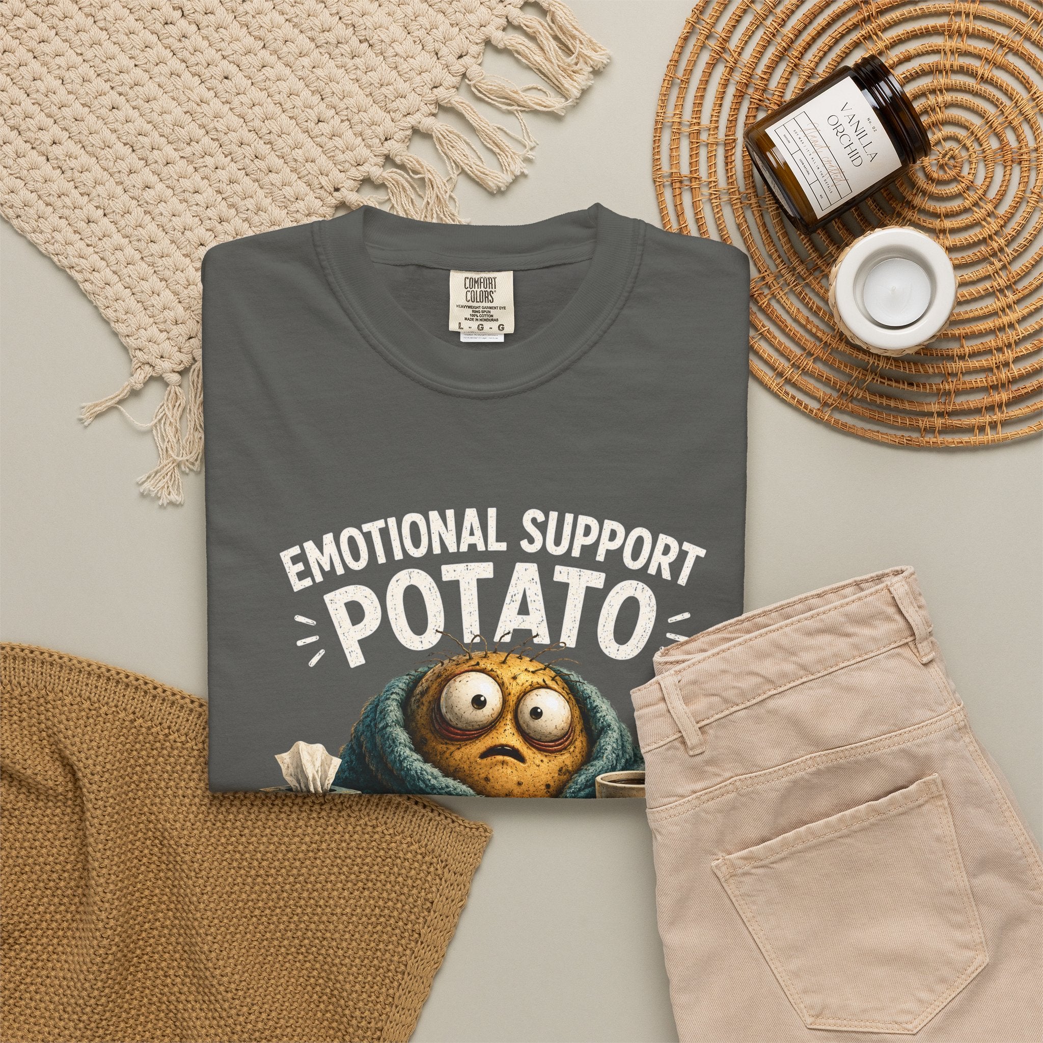 Emotional Support Potato T-Shirt — 'Doing My Best' Funny Comfort Tee