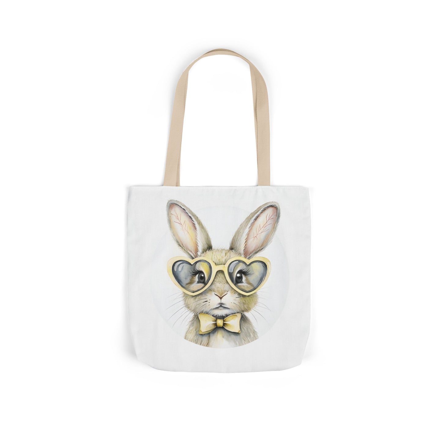 Chic Double Sided Bunny Canvas Tote Bag, Cute Eco-Friendly Shopper, Rabbit Gift, Spring Picnic, Easter Tote, Stylish Animal Art