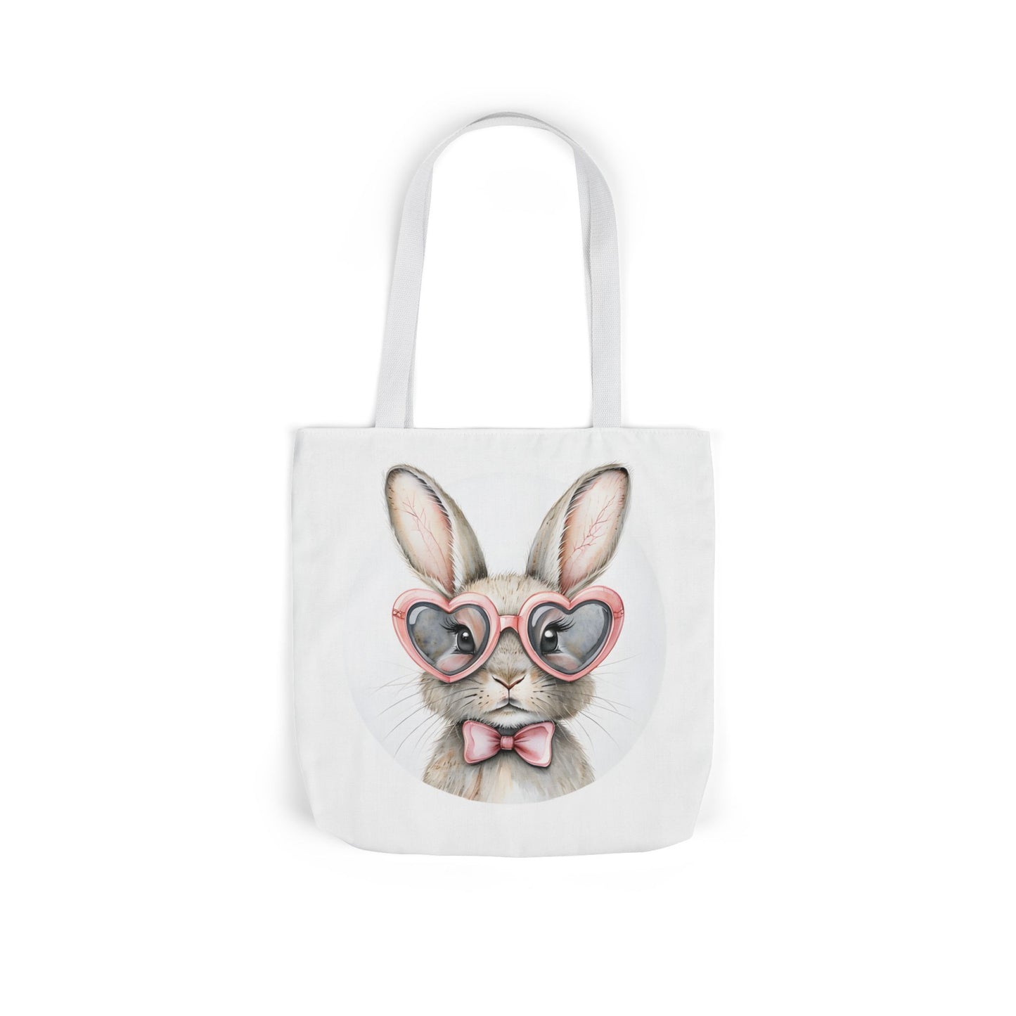 Cute Double Sided Bunny Canvas Tote Bag, Eco-Friendly Shopping Bag, Easter Gift, Spring Style Tote, Bunny Lover's Tote 3-Color Straps
