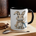 Whimsical Letter X Bunny Mugs, Cute Rabbit Coffee Cup, Seasonal Gift for Kids, Spring Decor, Animal Lover Mug, Unique Easter Gift