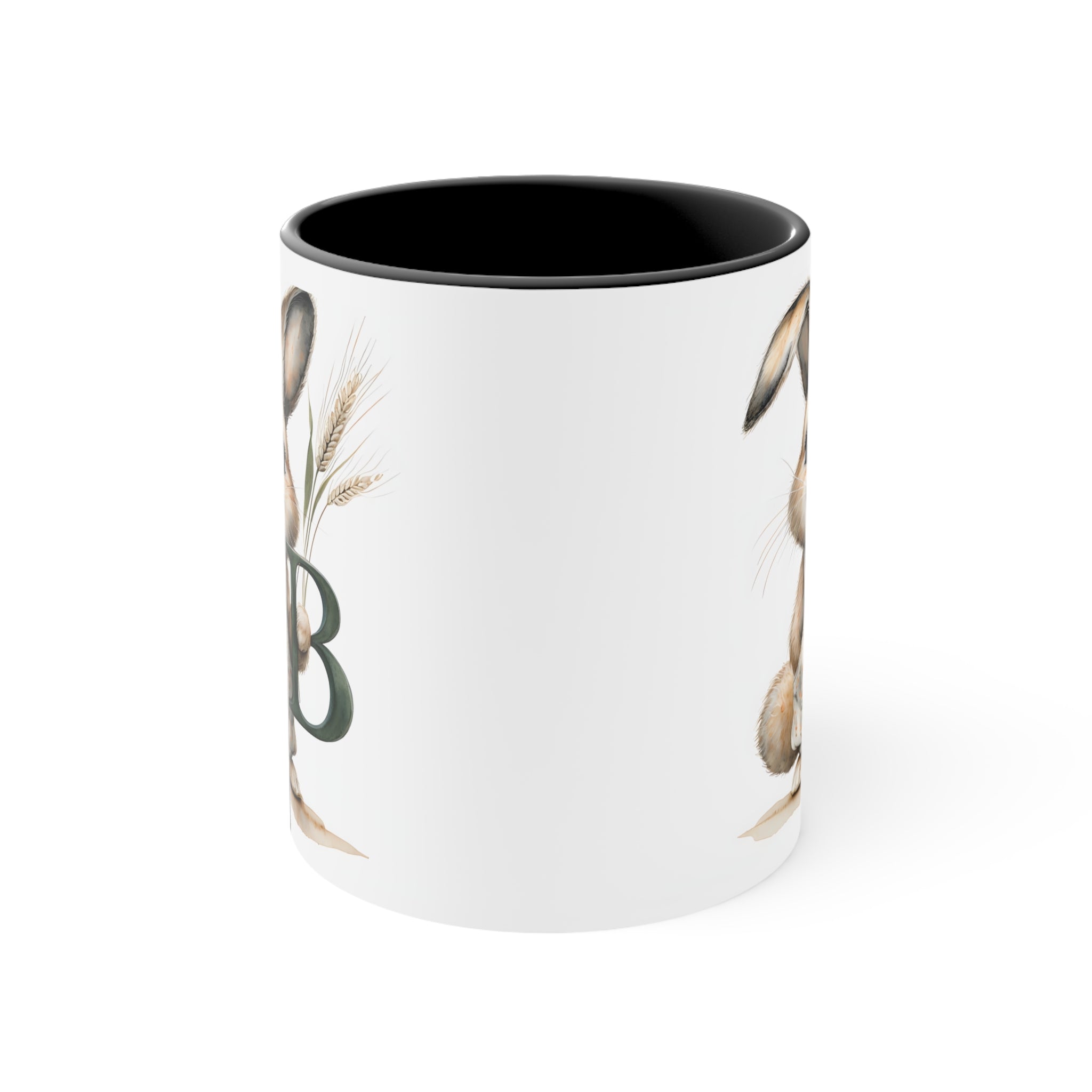 Whimsical Letter B Bunny Accent Mug - Perfect for Spring Celebrations, Easter Gifts, Family Gatherings, Home Decor