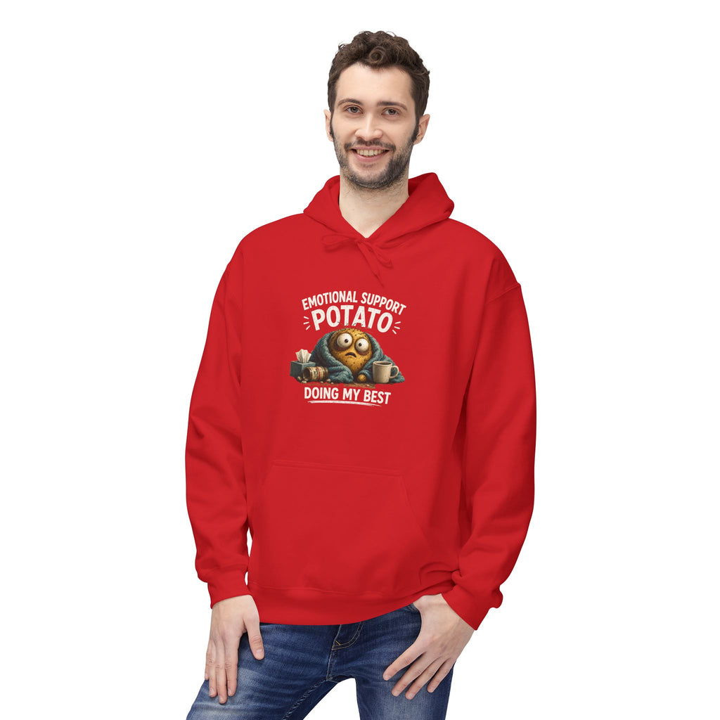 Emotional Support Potato Hoodie — "Doing My Best" Cozy Graphic Design