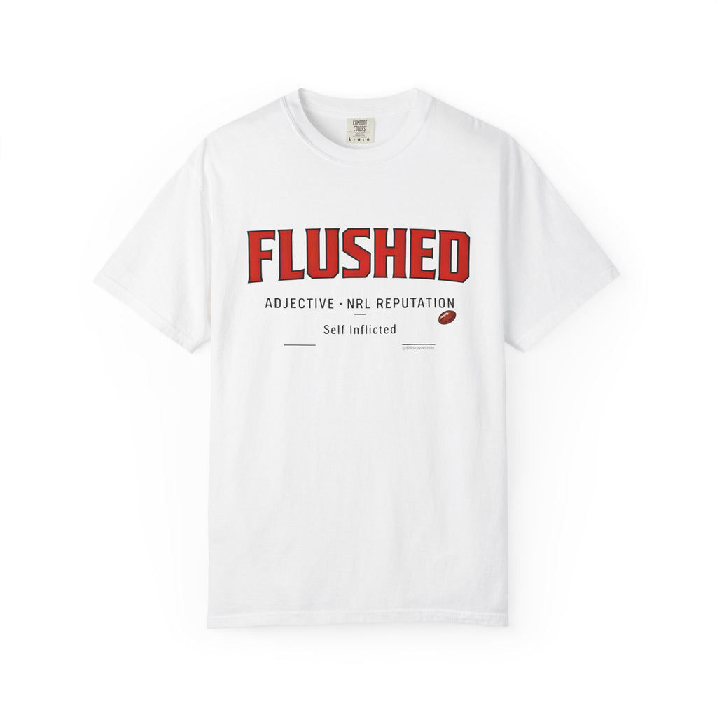 Flushed Graphic T-Shirt — 'Flushed' Sports Humour Tee with Definition Print