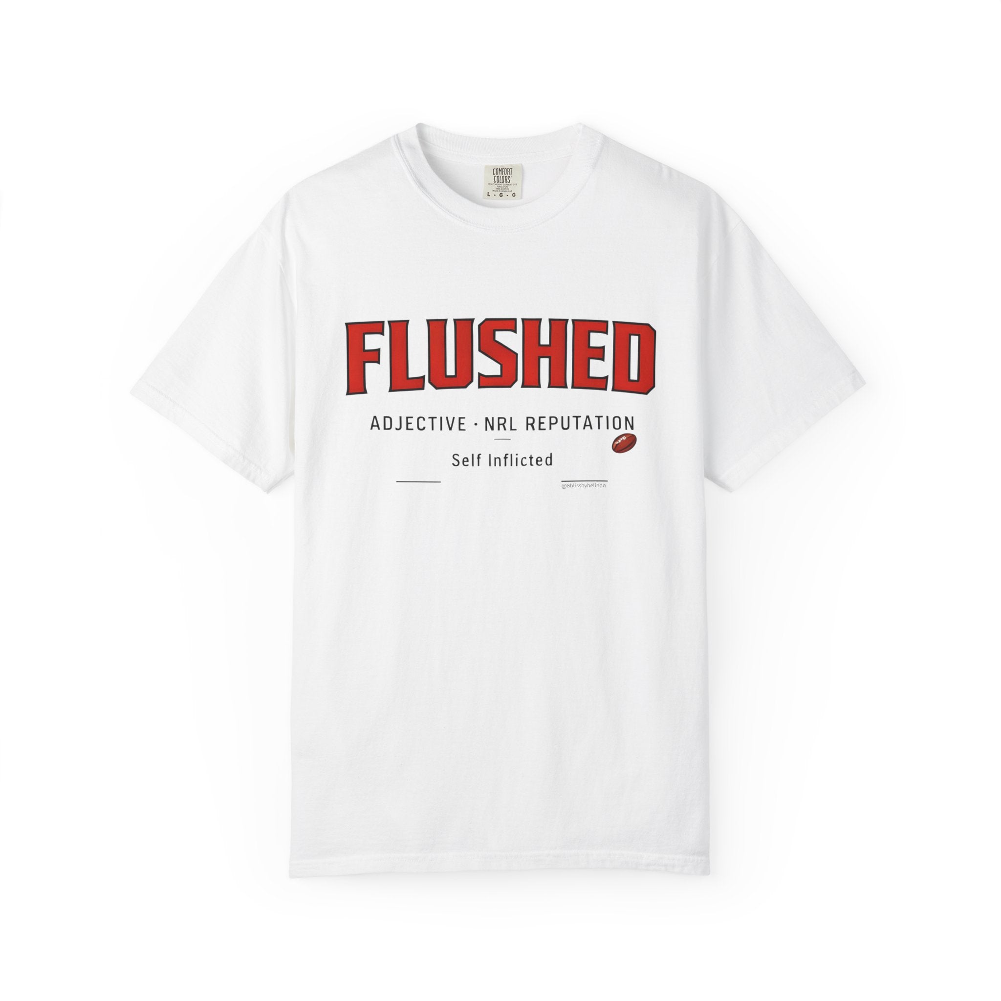 Flushed Graphic T-Shirt — 'Flushed' Sports Humour Tee with Definition Print