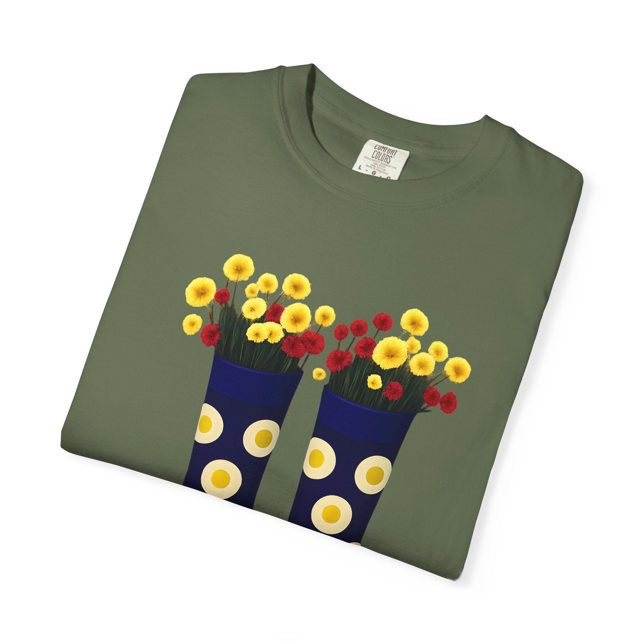 Step Into Kindness T-Shirt – Floral Rain Boot Graphic Tee