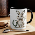 Whimsical Letter Q Rabbit Mug - Cute Bunny Coffee Cup, Spring Gift, Kids' Mug, Animal Lover's Gift, Ceramic Tea Cup