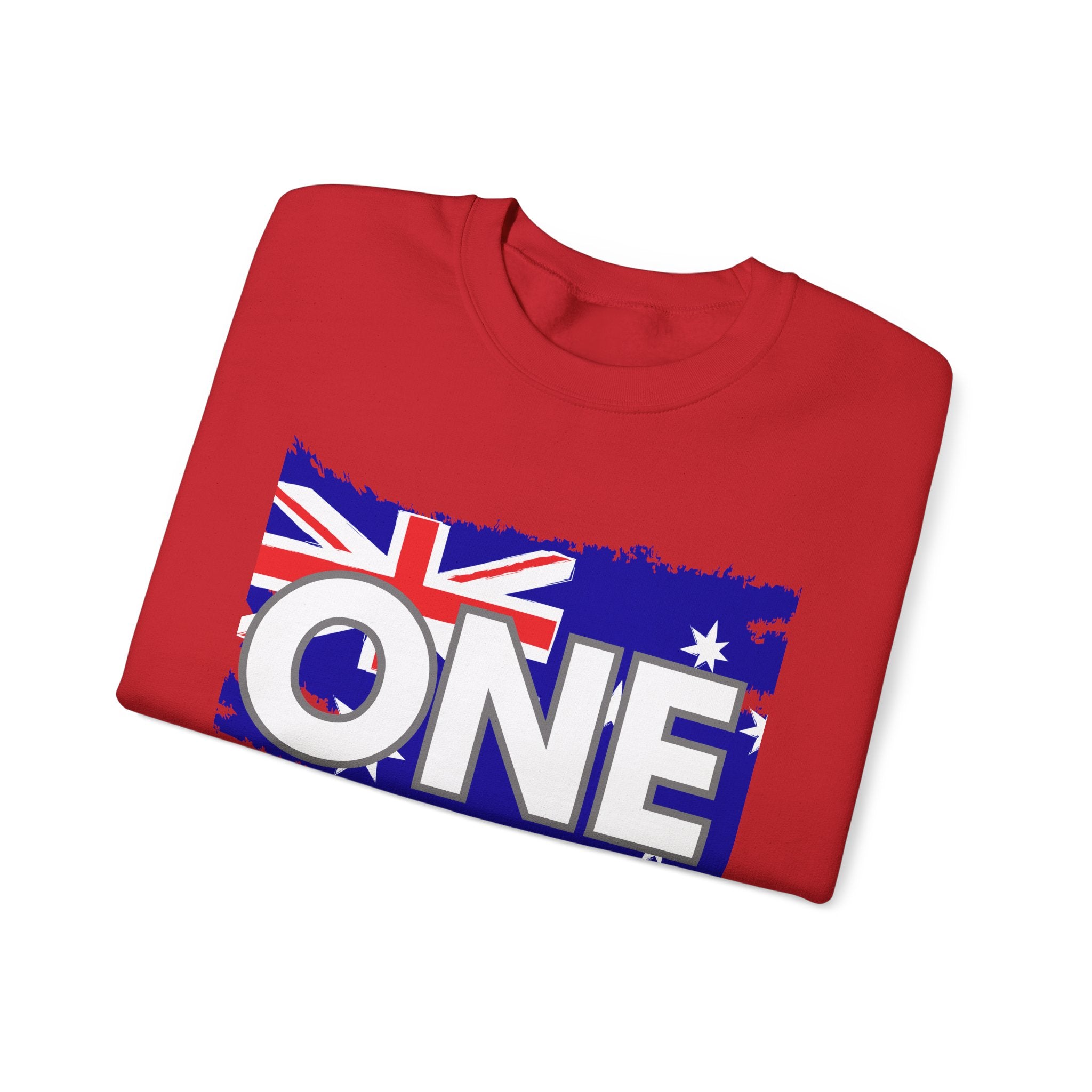 Australia ONE Torn Flag Crewneck Unity Sweatshirt – Patriotic Aussie Map Design