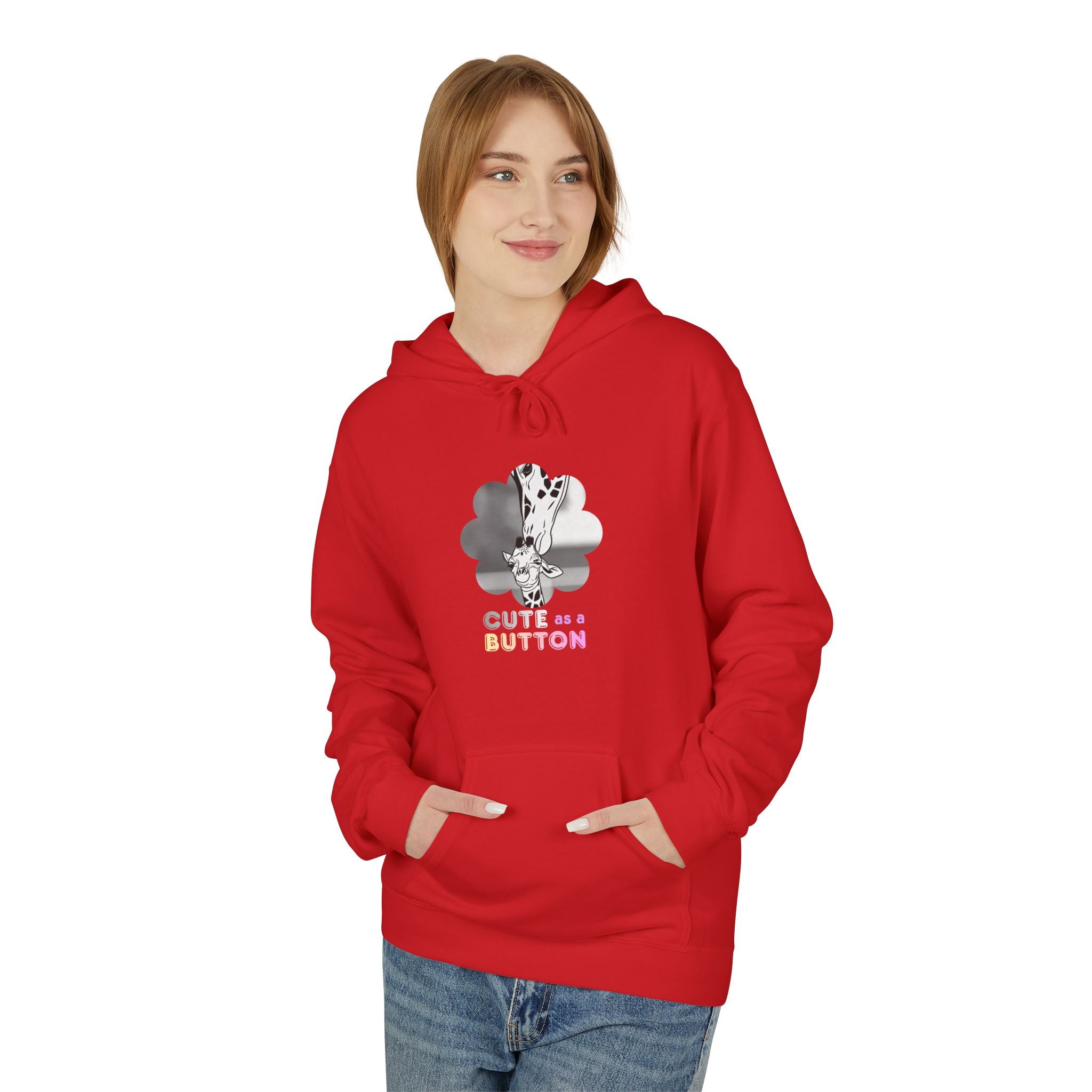 Cute as a Button Giraffe Graphic Hoodie