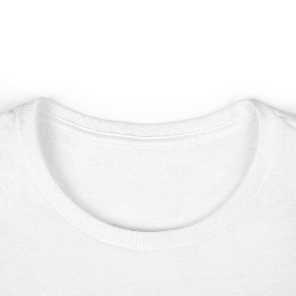 Women's tee, white scoop neck collar—no visible graphic.