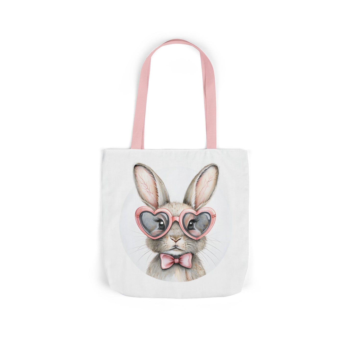 Cute Double Sided Bunny Canvas Tote Bag, Eco-Friendly Shopping Bag, Easter Gift, Spring Style Tote, Bunny Lover's Tote 3-Color Straps