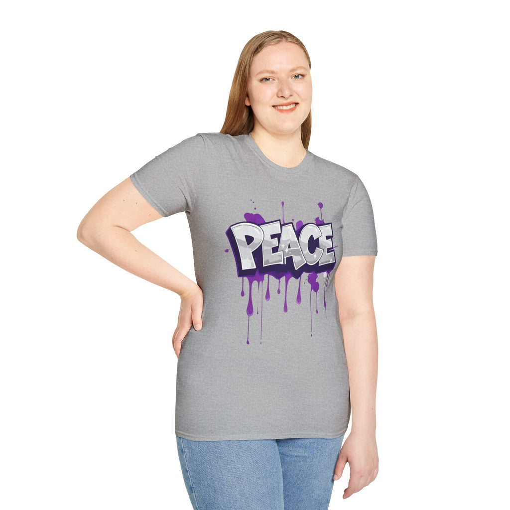 Peace Graffiti T-Shirt Ladies — Paint Drip Streetwear Tee