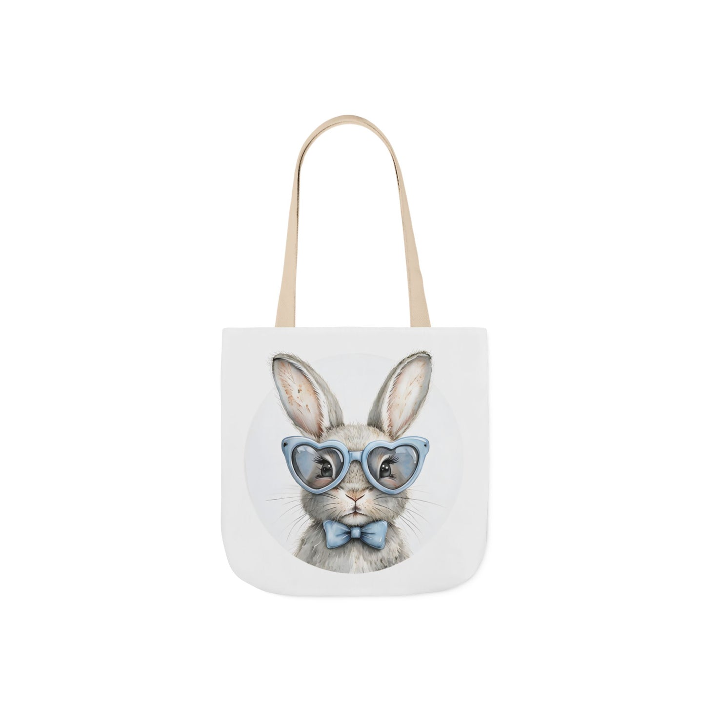 Cute Double Sided Bunny Canvas Tote Bag, Eco-Friendly Shopping Bag, Easter Gift, Spring Style Tote, Bunny Lover's Tote, 3-Color Straps