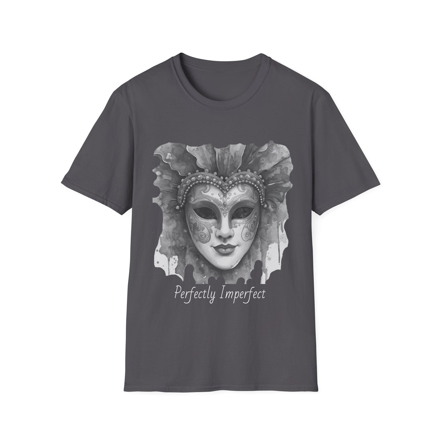 Masquerade Face T-Shirt — "Perfectly Imperfect" Watercolor Mask Tee