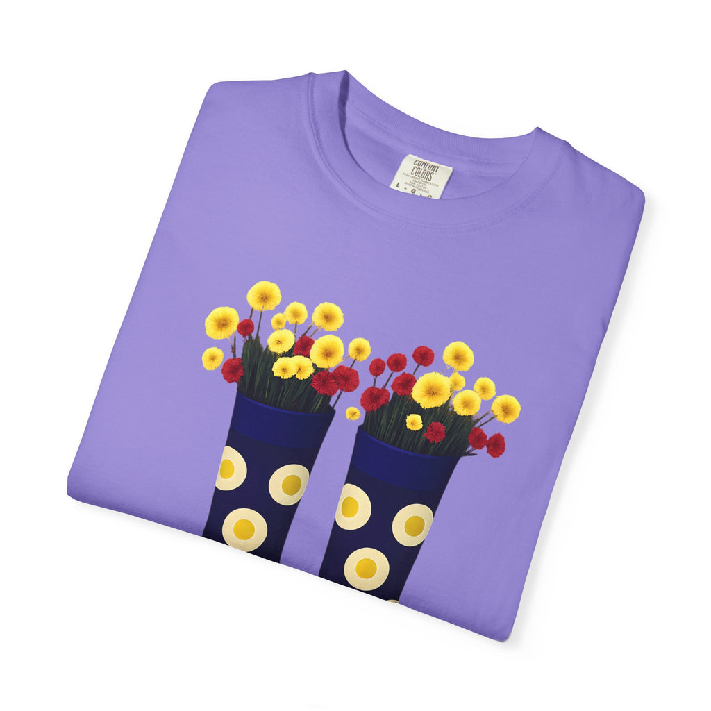Step Into Kindness T-Shirt – Floral Rain Boot Graphic Tee