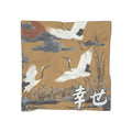 Silk-Look Crane Scarf — Lightweight East Asian Crane Fashion Scarf