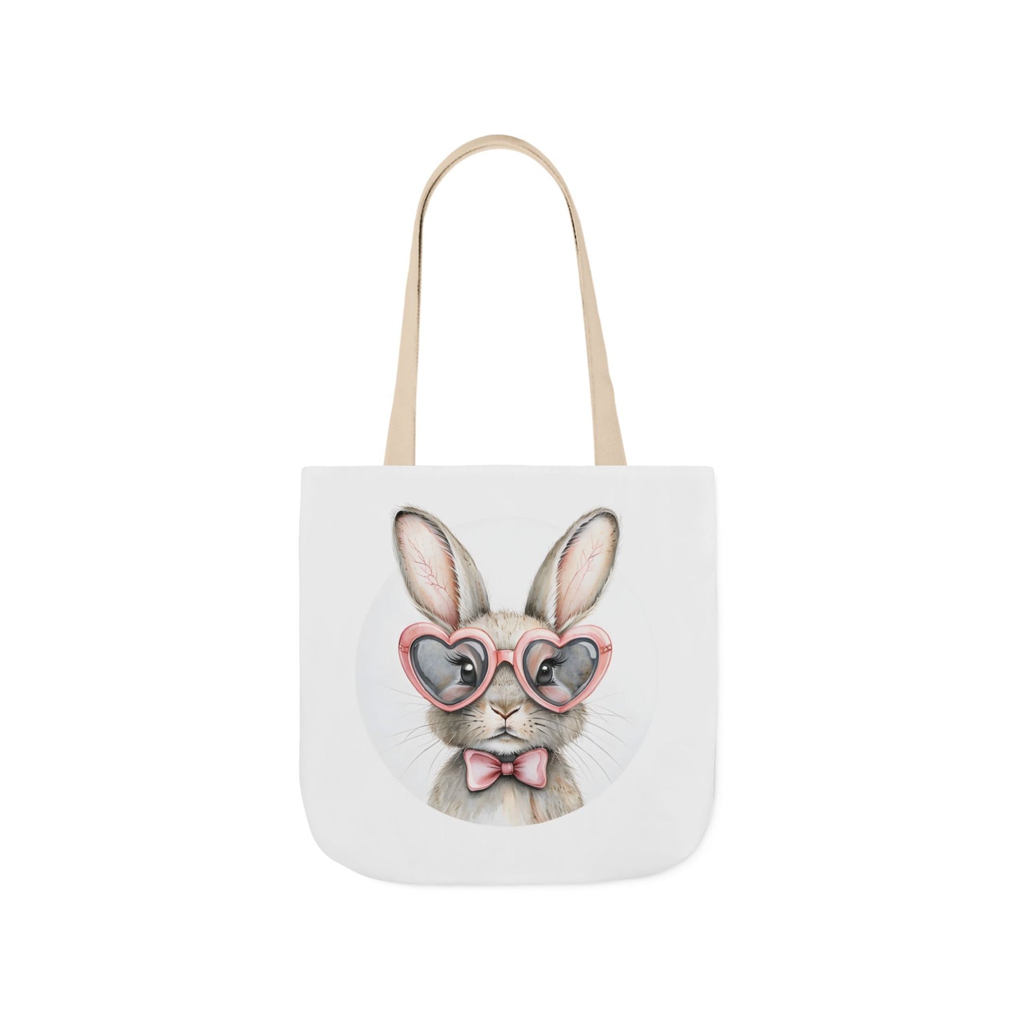 Cute Double Sided Bunny Canvas Tote Bag, Eco-Friendly Shopping Bag, Easter Gift, Spring Style Tote, Bunny Lover's Tote 3-Color Straps