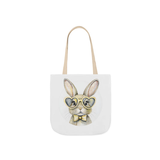 Chic Double Sided Bunny Canvas Tote Bag, Cute Eco-Friendly Shopper, Rabbit Gift, Spring Picnic, Easter Tote, Stylish Animal Art