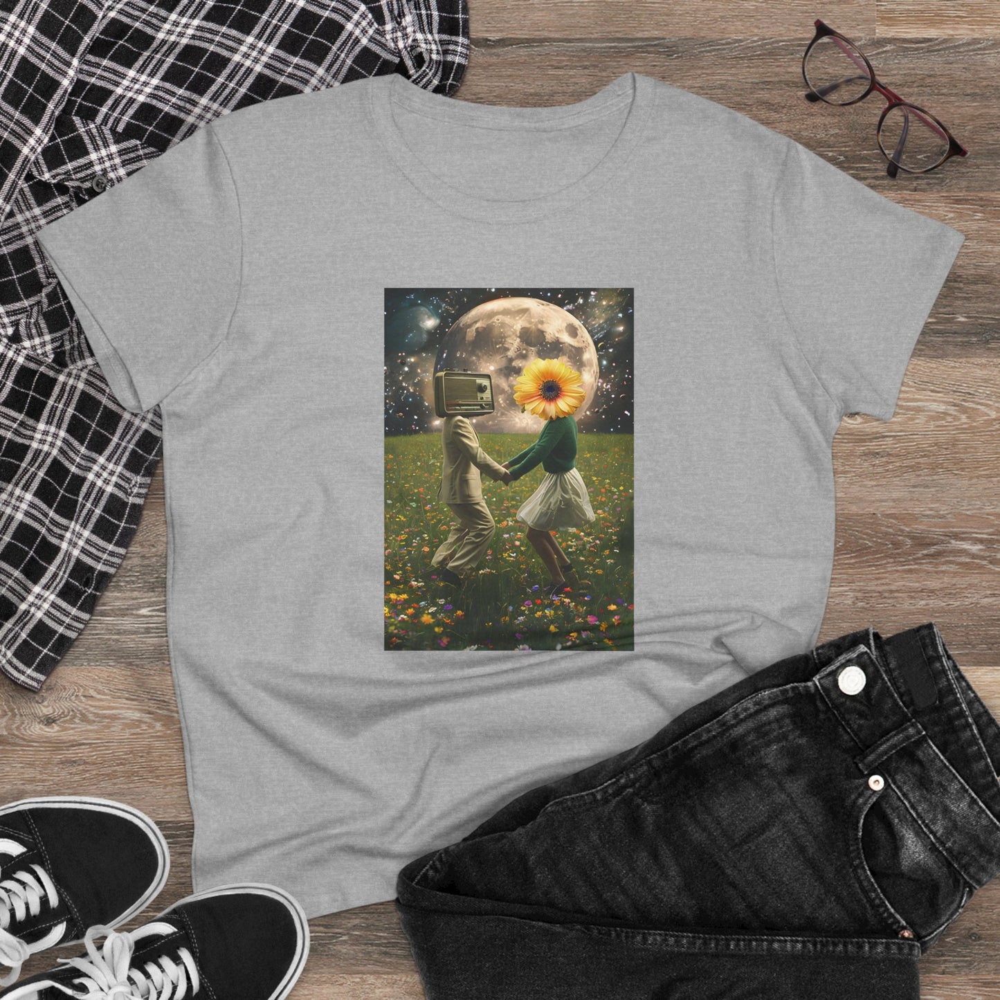 Whimsical Magic Grows Women's Tee, Unique Cotton T-Shirt, Wild Nature Graphic Shirt, Witchy Gift, Surreal Image