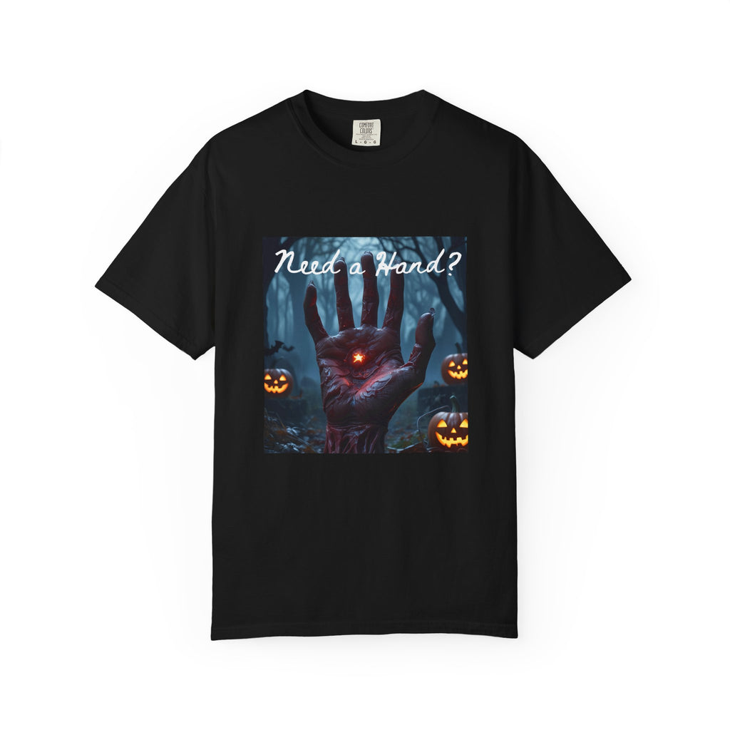 Halloween 'Need a Hand?' T-Shirt — Spooky Hand Graphic
