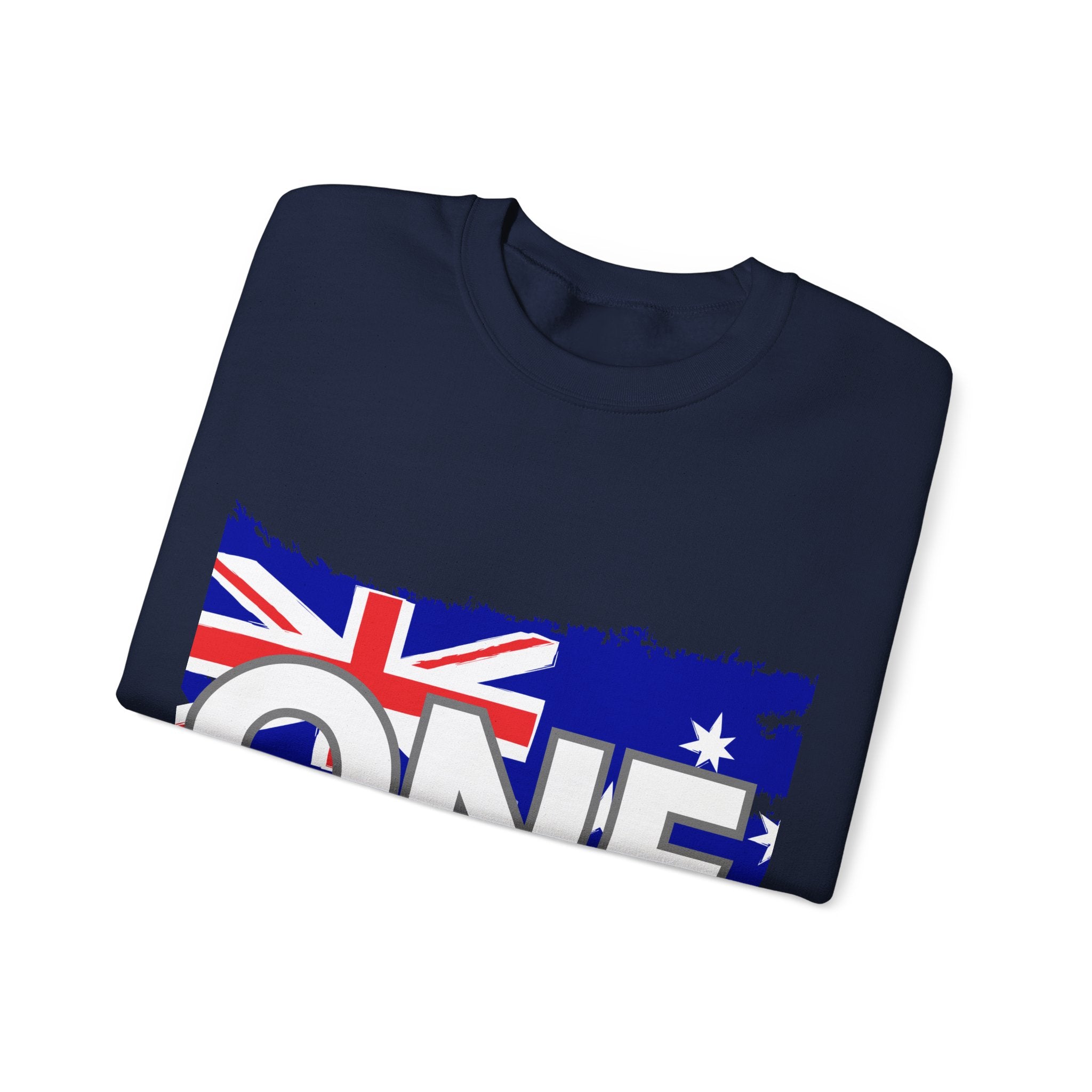 Australia ONE Torn Flag Crewneck Unity Sweatshirt – Patriotic Aussie Map Design