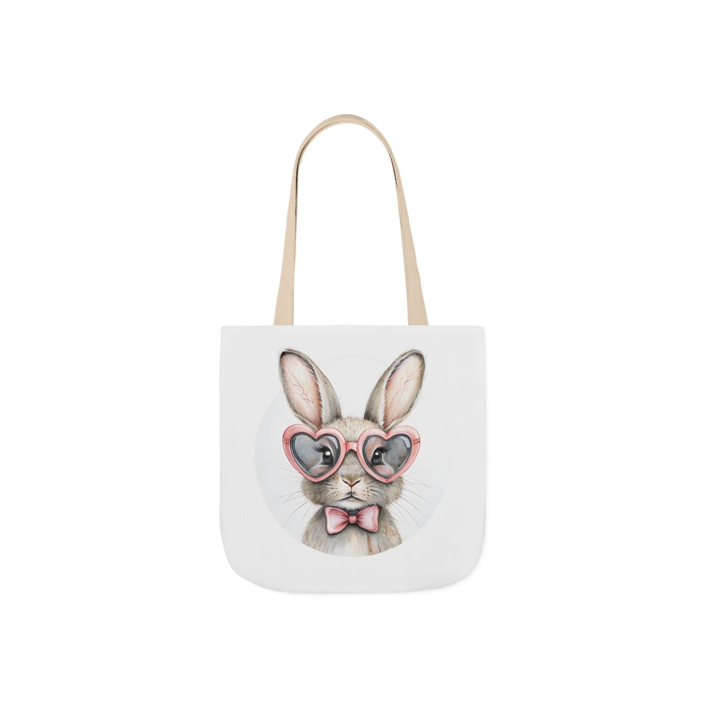 Cute Double Sided Bunny Canvas Tote Bag, Eco-Friendly Shopping Bag, Easter Gift, Spring Style Tote, Bunny Lover's Tote 3-Color Straps