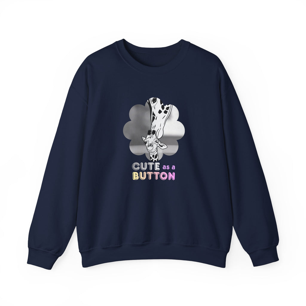 Crewneck Sweatshirt — Cute as a Button Giraffe Graphic