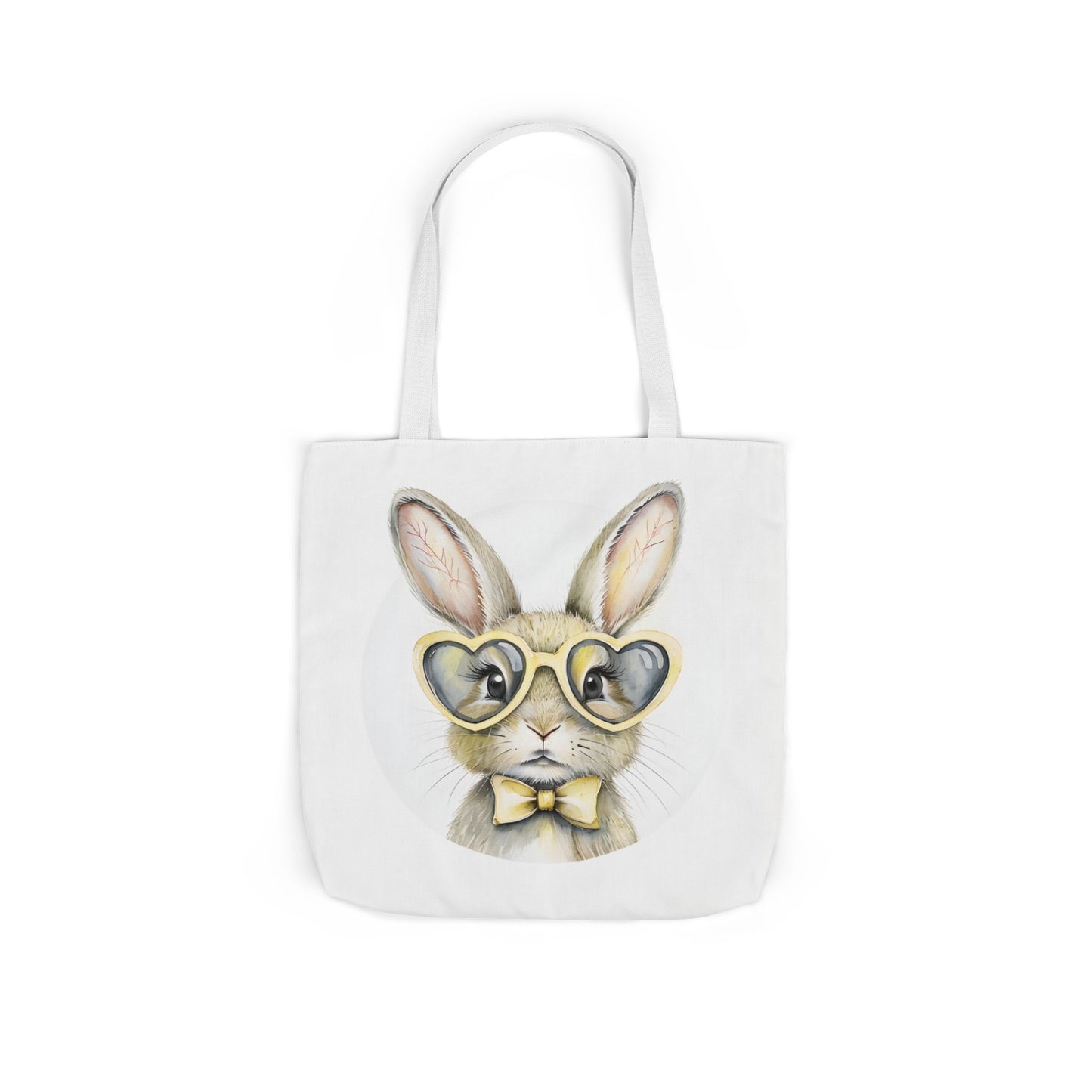 Chic Double Sided Bunny Canvas Tote Bag, Cute Eco-Friendly Shopper, Rabbit Gift, Spring Picnic, Easter Tote, Stylish Animal Art