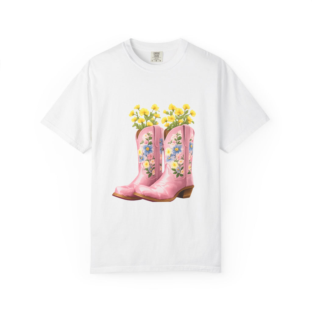 Walk A Mile Smiling T-Shirt – Cowboy Boot Graphic Tee
