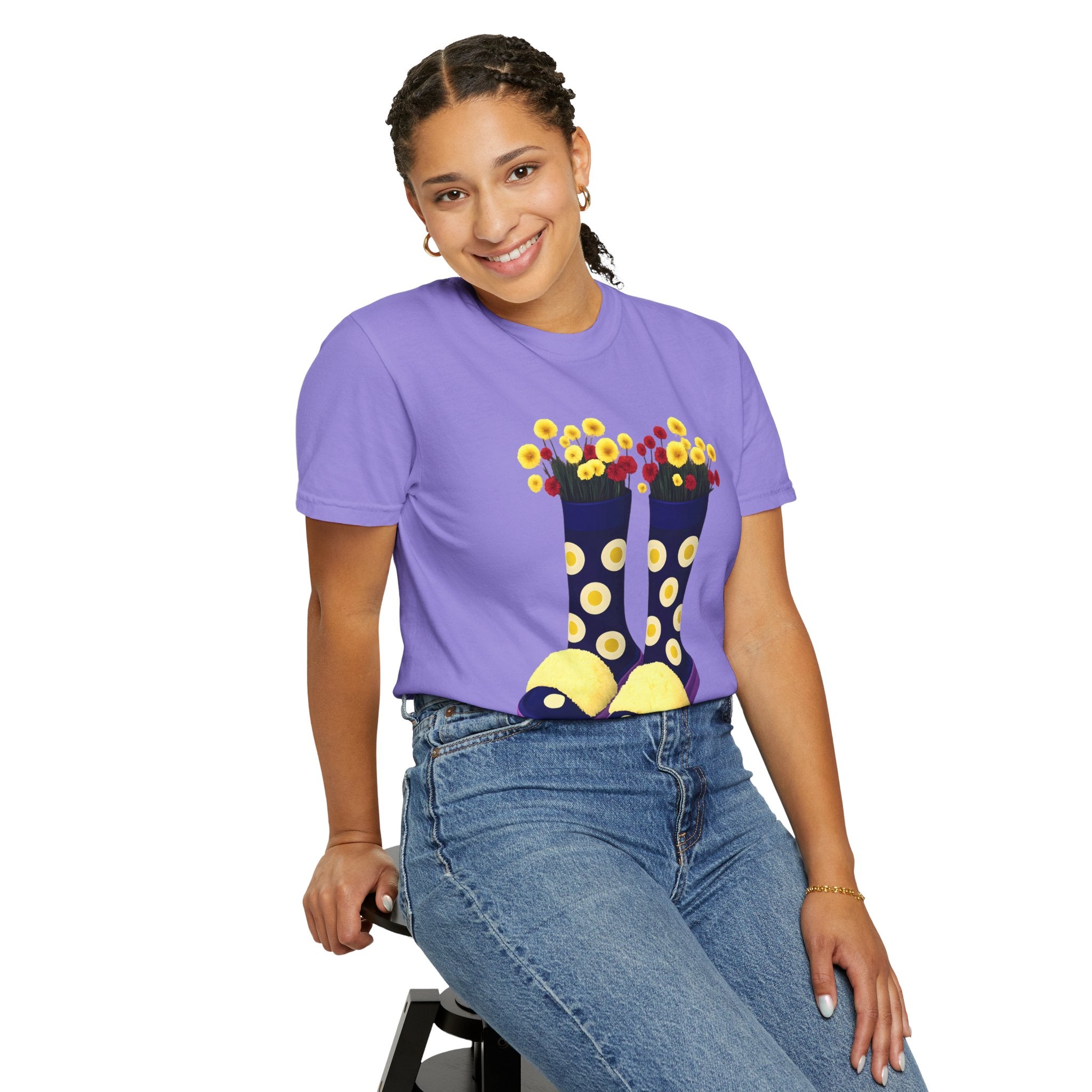 Step Into Kindness T-Shirt – Floral Rain Boot Graphic Tee