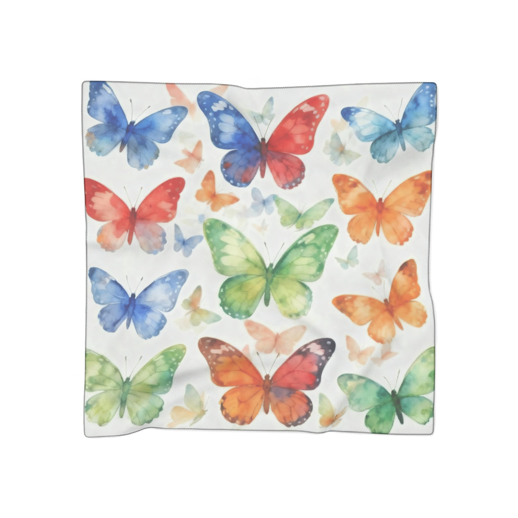 Butterflies Silk-Look Scarf — Butterflies Graphic Print