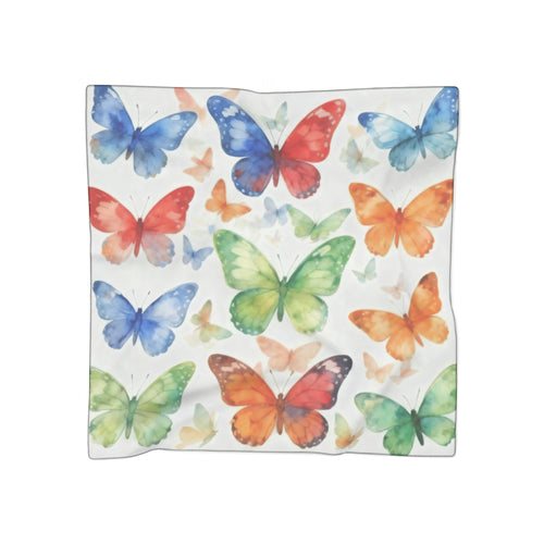 Butterflies Silk-Look Scarf — Butterflies Graphic Print
