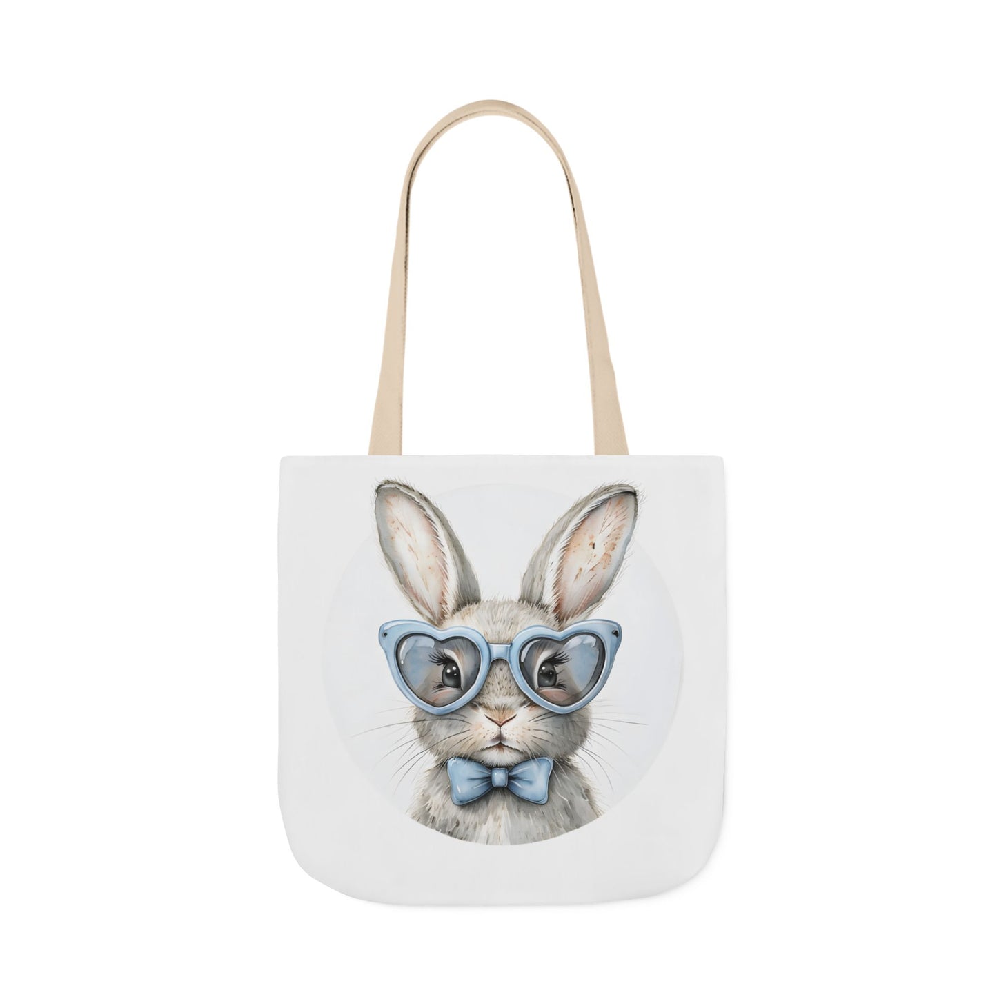 Cute Double Sided Bunny Canvas Tote Bag, Eco-Friendly Shopping Bag, Easter Gift, Spring Style Tote, Bunny Lover's Tote, 3-Color Straps
