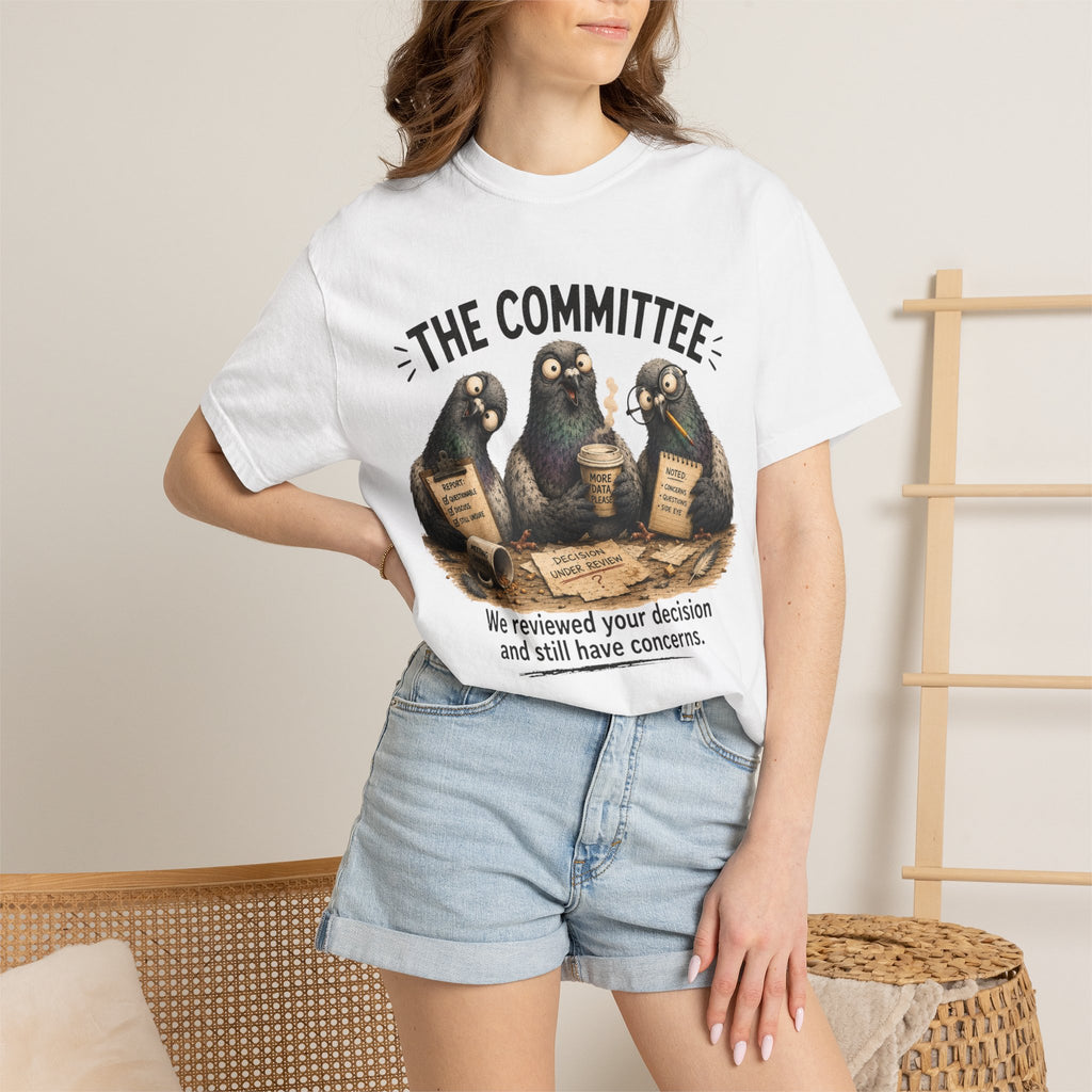 The Committee T-Shirt — Funny Pigeon Reviewers Graphic Tee