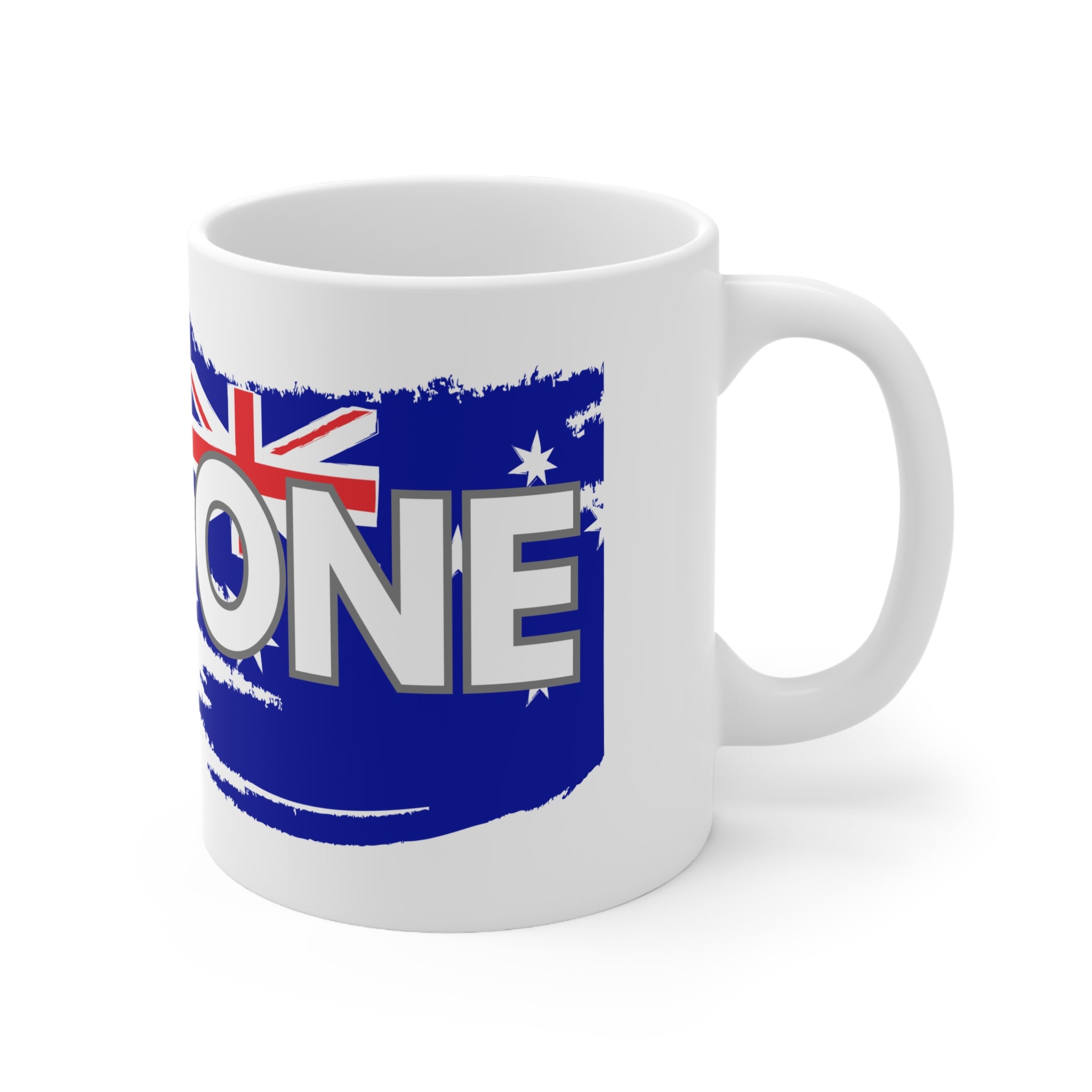 Australia ONE Torn Flag Map Unity White Ceramic Coffee Mug — 11oz