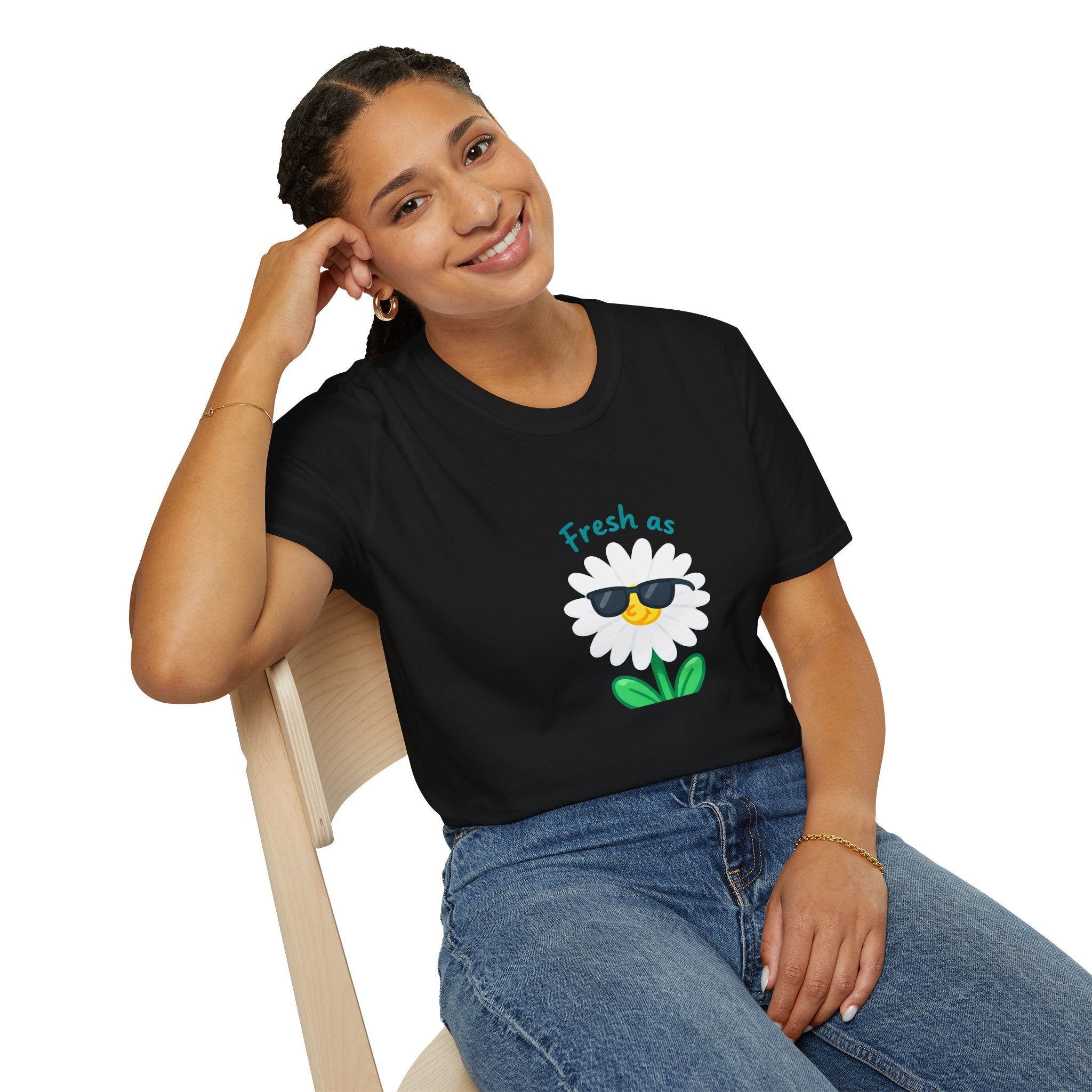 Fresh as a Daisy Unisex Softstyle T-Shirt, Floral Tee, Comfort Wear, Gift for Friends