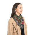 Botanical Flowers Pattern Silk-Look Scarf — Soft Floral Print