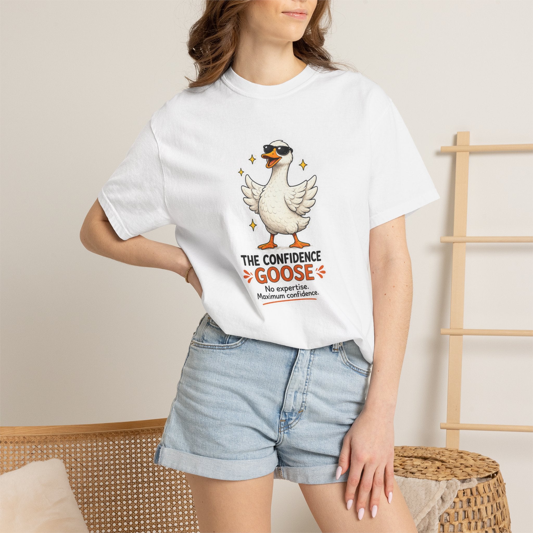 Confidence Goose T-Shirt — Funny Motivational Graphic Tee