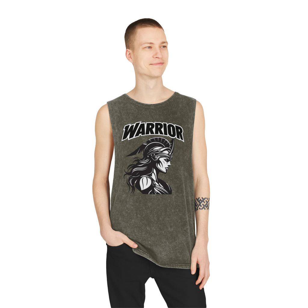 Warrior Graphic Stonewash Tank Top