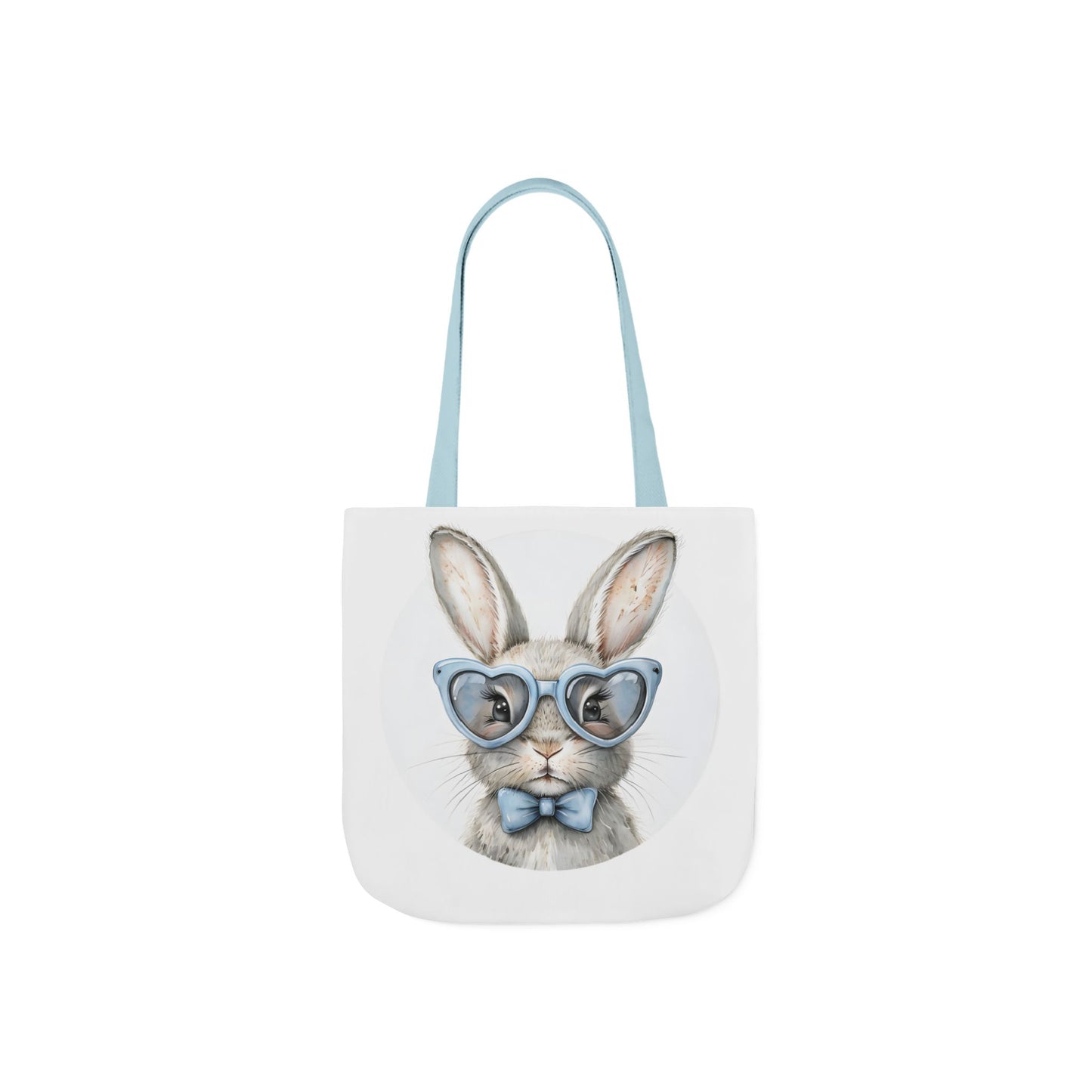 Cute Double Sided Bunny Canvas Tote Bag, Eco-Friendly Shopping Bag, Easter Gift, Spring Style Tote, Bunny Lover's Tote, 3-Color Straps