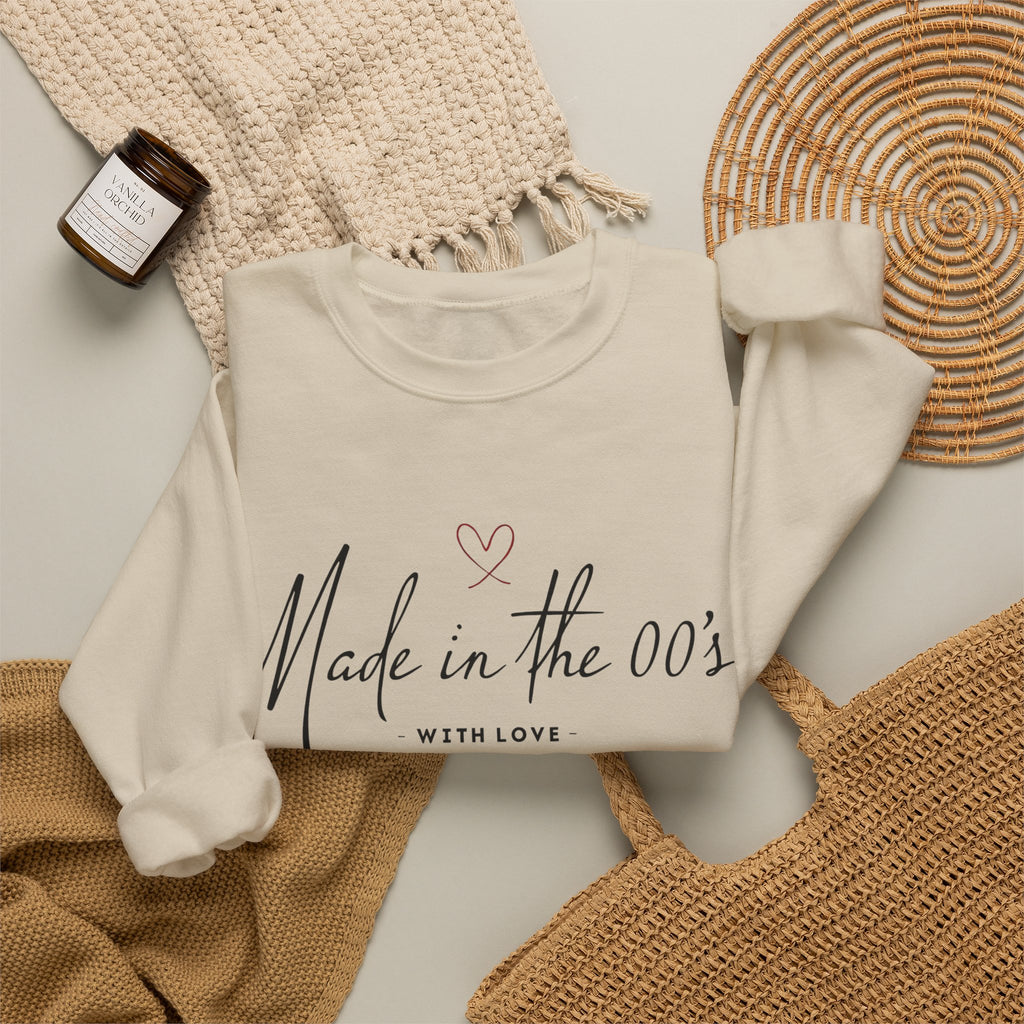 Made in the 00's Crewneck Sweatshirt — Retro 2000s Born With Love Pullover